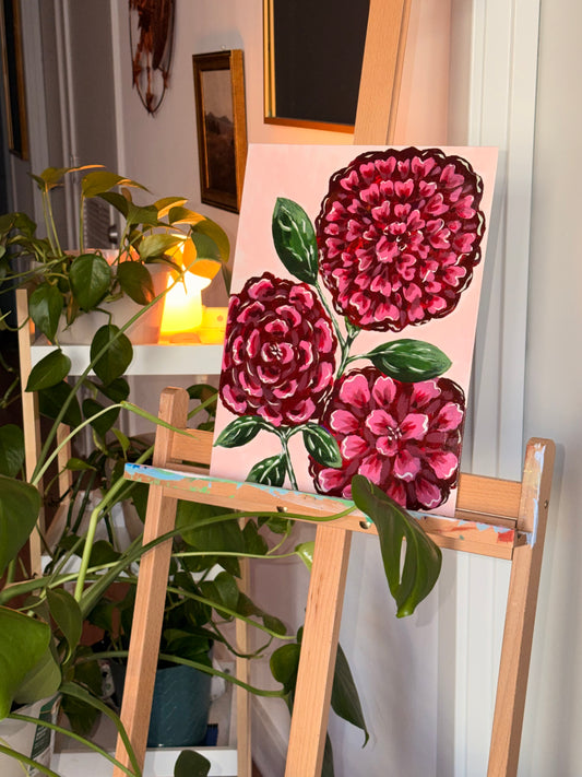 "Peonies & Chrysanthemums" Fine Art Print