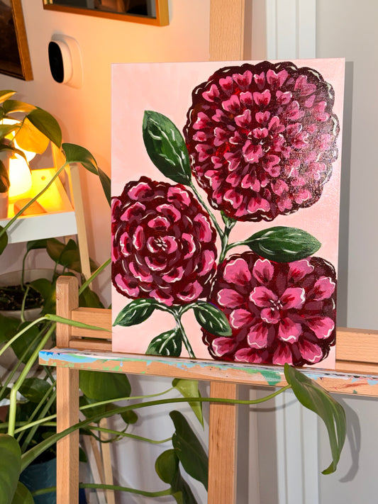 "Peonies & Chrysanthemums" Fine Art Print