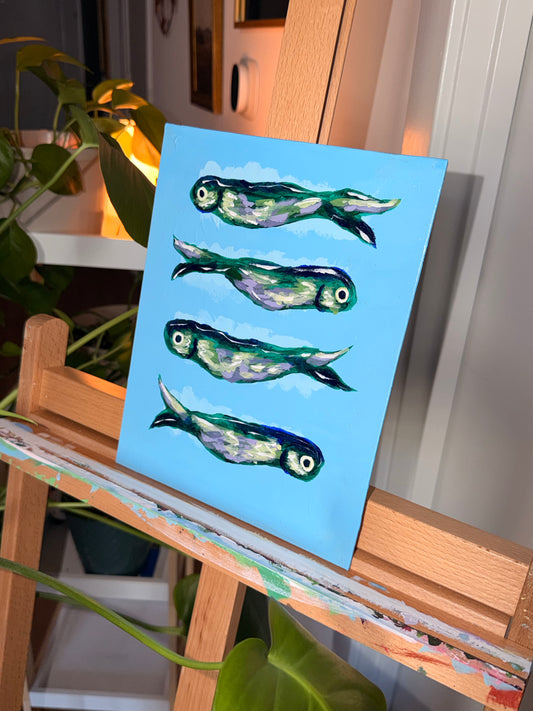 "Fish on Blue" Fine Art Print